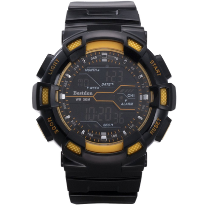 Bestdon Swiss Mens Sports Watches Digital Multifuction Display Time Yellow