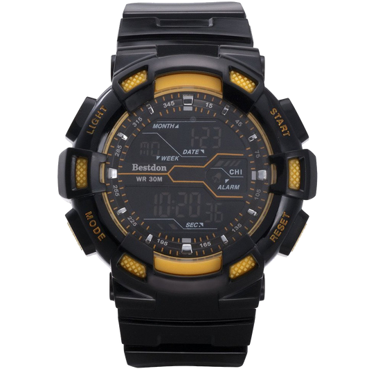 Bestdon Swiss Mens Sports Watches Digital Multifuction Display Time Yellow